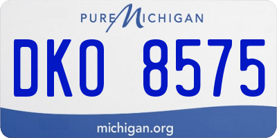 MI license plate DKO8575