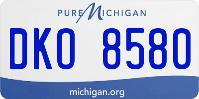 MI license plate DKO8580