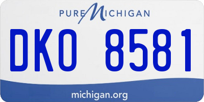 MI license plate DKO8581