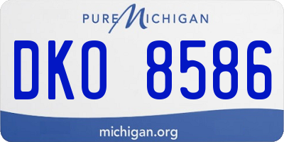 MI license plate DKO8586