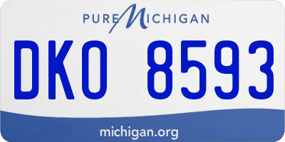 MI license plate DKO8593