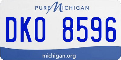 MI license plate DKO8596