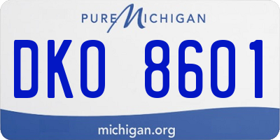 MI license plate DKO8601