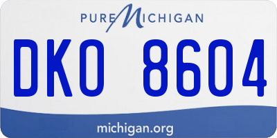 MI license plate DKO8604