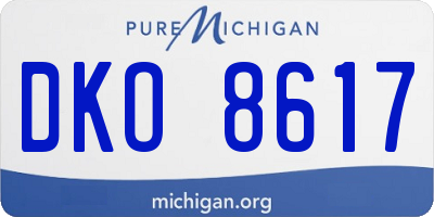 MI license plate DKO8617