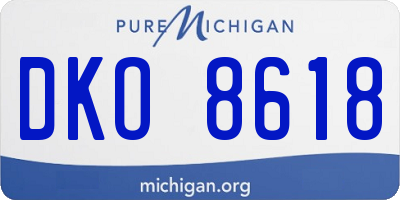 MI license plate DKO8618
