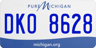 MI license plate DKO8628