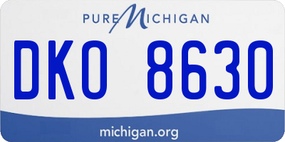MI license plate DKO8630