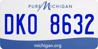 MI license plate DKO8632