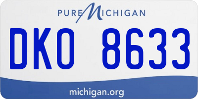 MI license plate DKO8633
