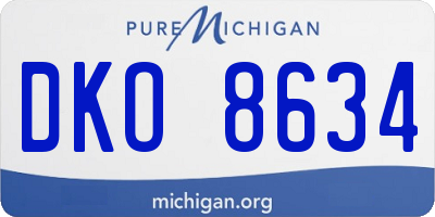 MI license plate DKO8634