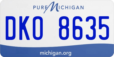 MI license plate DKO8635