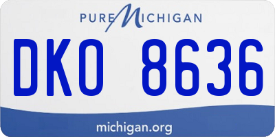 MI license plate DKO8636