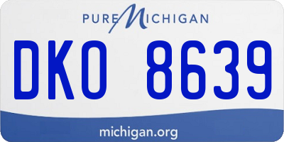 MI license plate DKO8639
