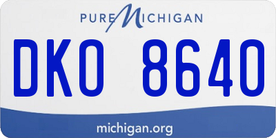 MI license plate DKO8640
