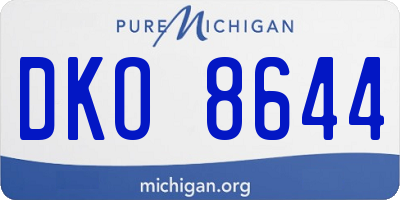 MI license plate DKO8644