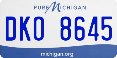 MI license plate DKO8645