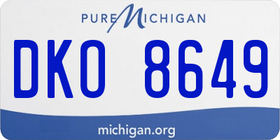 MI license plate DKO8649