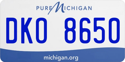 MI license plate DKO8650