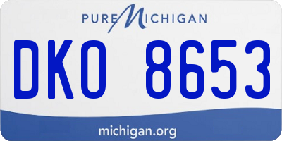 MI license plate DKO8653