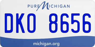 MI license plate DKO8656