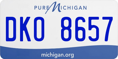 MI license plate DKO8657