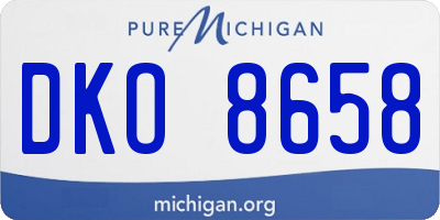 MI license plate DKO8658