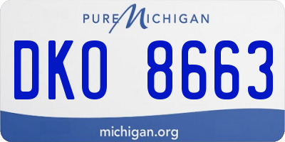 MI license plate DKO8663