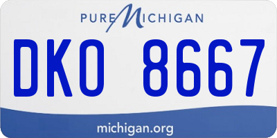MI license plate DKO8667