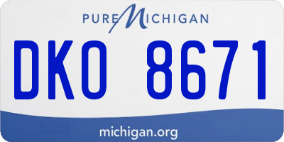 MI license plate DKO8671