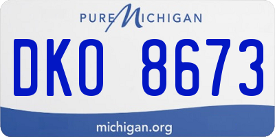 MI license plate DKO8673