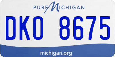 MI license plate DKO8675