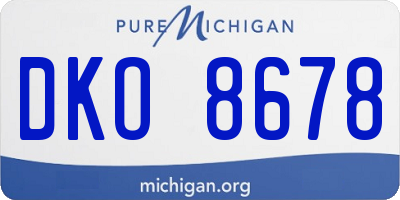 MI license plate DKO8678