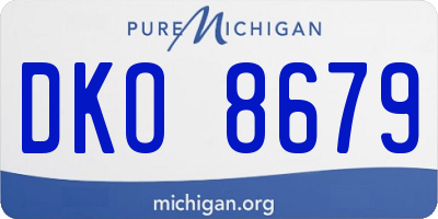 MI license plate DKO8679