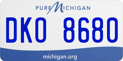 MI license plate DKO8680