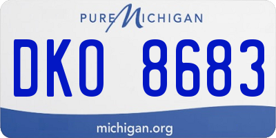 MI license plate DKO8683