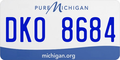 MI license plate DKO8684