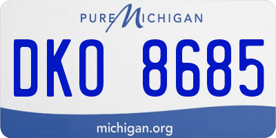 MI license plate DKO8685