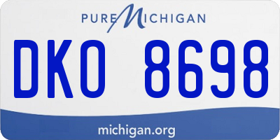 MI license plate DKO8698