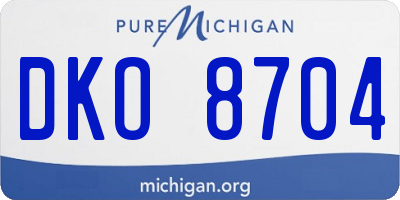 MI license plate DKO8704