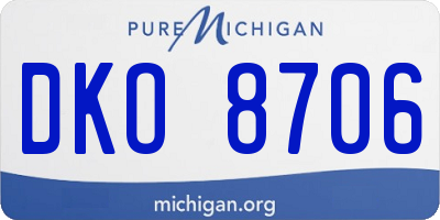 MI license plate DKO8706