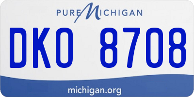 MI license plate DKO8708