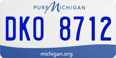 MI license plate DKO8712