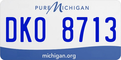 MI license plate DKO8713