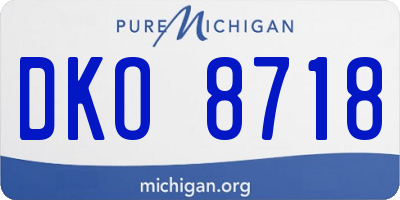 MI license plate DKO8718
