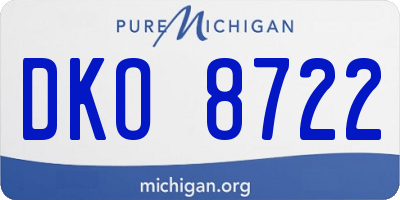 MI license plate DKO8722
