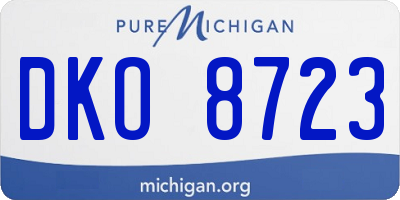 MI license plate DKO8723