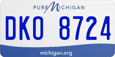 MI license plate DKO8724