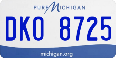 MI license plate DKO8725