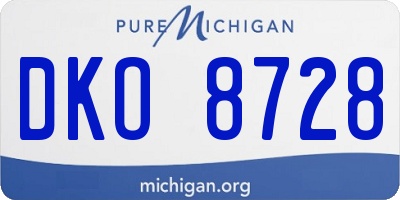 MI license plate DKO8728